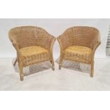 Pair of wicker conservatory-type tub chairs (2)