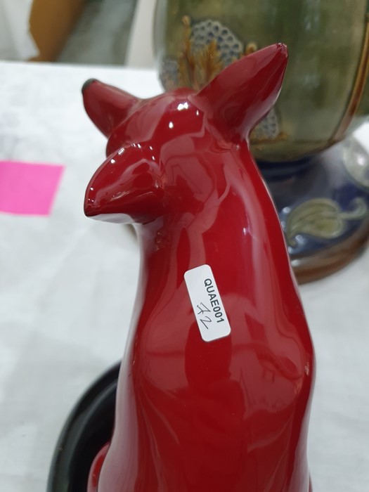 Royal Doulton flambe large seated fox, 24cm approx.  Condition ReportVery good condition, no - Image 9 of 15