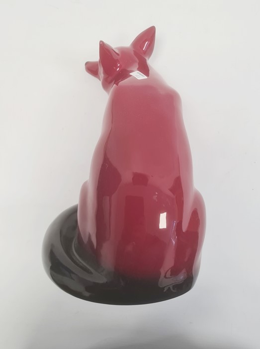 Royal Doulton flambe large seated fox, 24cm approx.  Condition ReportVery good condition, no - Image 5 of 15