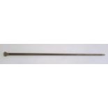 Silver-mounted ebonised walking cane with scroll decoration, London assay  Condition ReportLength is