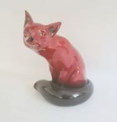 Royal Doulton flambe large seated fox, 24cm approx.  Condition ReportVery good condition, no