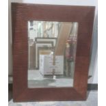Rectangular mirror in faux-crocodile skin frame, 100cm x 80cm