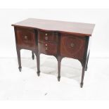 Late 19th century mahogany breakfront sideboard with two central drawers, flanked by two deep