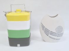 John Lewis plastic and metal quadruple stacking picnic box set and a Chiminazzo Italian pottery