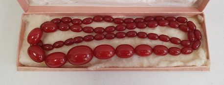 ******** Withdrawn *********** String of graduated red amber beadsCondition ReportWeighs