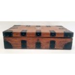 Oak and iron bound box, 52.5cm x 13cm