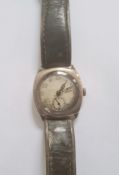 20th century Crusader silver-coloured metal wristwatch with subsidiary seconds dial