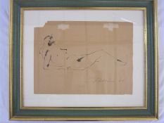 Laila Pullinen (1933-2015) (Finnish)  Pen and ink on paper  Study of reclining female nude, signed