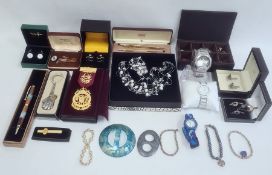 Quantity of costume jewellery including a Casio digital watch, a Bering ceramic watch, various other