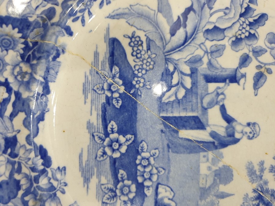 Collection of Staffordshire blue and white pottery, 19th century, variously transfer printed in - Image 44 of 55