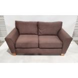 Pair of brown two-seater modern sofasCondition ReportBoth in very good condition with minimal