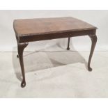 Reproduction walnut rectangular dining table with moulded and carved edge, cabriole legs, 114cm x