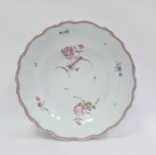 Chinese export bowl painted in the famille rose palette, Percy W L Adams provenance label, 26cm