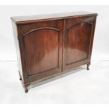 20th century mahogany two-door cupboard, the rectangular top with moulded edge above two doors,