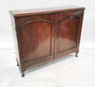 20th century mahogany two-door cupboard, the rectangular top with moulded edge above two doors,