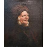 British school (19th century) Oil on canvas Half-length portrait of an old man, 60cm x 49cm