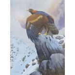 F S Begg (20th century)  Watercolour drawing "The Eagle Winter Landscape", signed lower left, 37cm x
