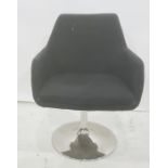 20th century designer office chair on swivel chrome base, with label underneath Condition