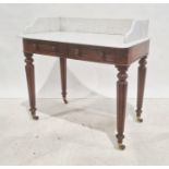 Late 19th century marble topped washstand, three-quarter gallery above the rectangular top with