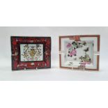 Two Chinese porcelain ashtrays, the first printed with an armorial design with red border, the