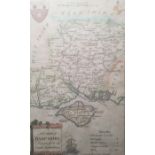 Coloured engraving  New map of Hampshire drawn from the latest authorities, 21cm x 14cm