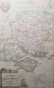 Coloured engraving  New map of Hampshire drawn from the latest authorities, 21cm x 14cm