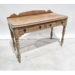 Late 19th/early 20th century pine washstand with galleried back, rectangular top, rounded front