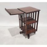 19th century oak revolving bookcase with foldable reading slope