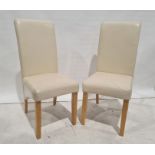 Set of four modern cream-coloured dining chairs (4)