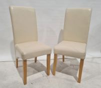 Set of four modern cream-coloured dining chairs (4)