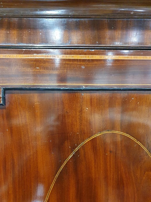 19th century converted mahogany linen press, the moulded cornice above two cupboard doors - Image 2 of 28