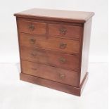 20th century walnut chest of two short and three long drawers, on plinth base, 91.5cm x 99cm