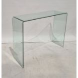 Glass hall table, 99cm x 75cm  Condition ReportSmall scratches present across table top. Chip and