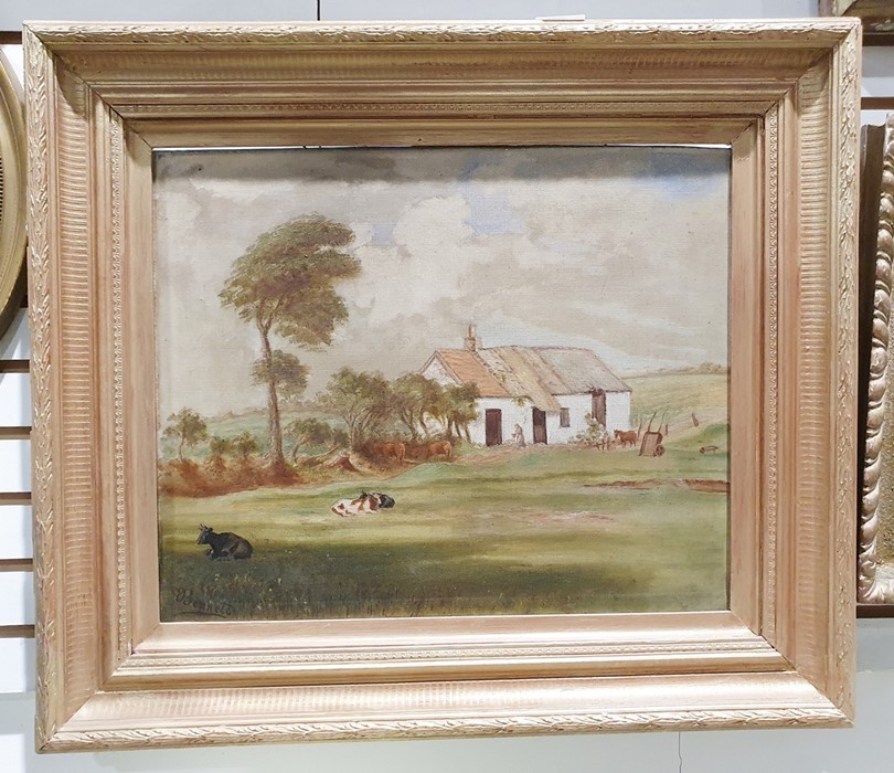 John J Bennett (early 20th century) Oil on canvas 'Graig Farm' Marked to reverse Signed lower left - Image 2 of 3