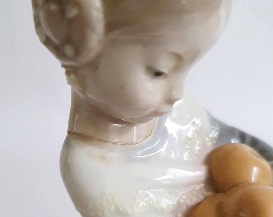 Lladro porcelain group of boy in nightshirt with puppy, 20cm high, Lladro girl with lamb and another - Image 6 of 15