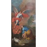 19th century school  Pair of oils on canvas Biblical scenes, unsigned, 84cm x 43cm (2)