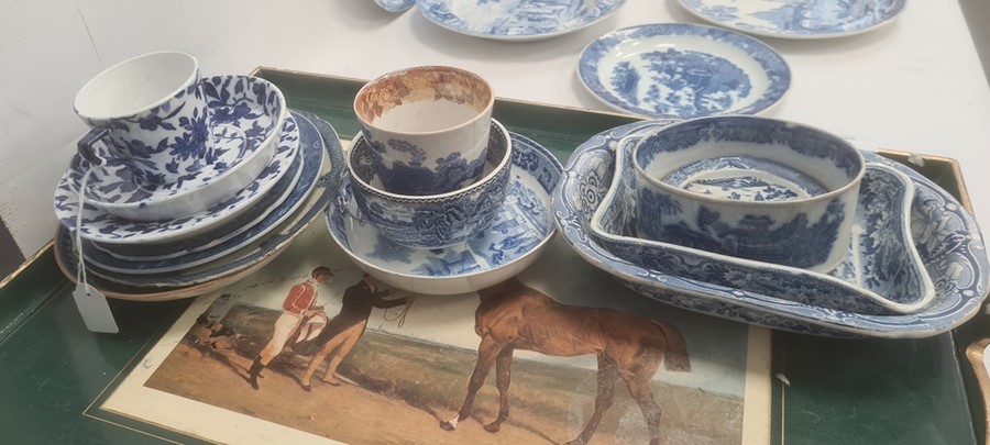 Collection of Staffordshire blue and white pottery, 19th century, variously transfer printed in - Image 2 of 55