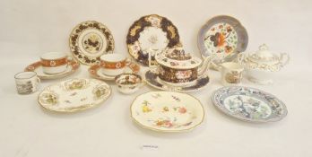 Collection of English pottery and porcelain plates and dishes,  circa 1815 and later, including a