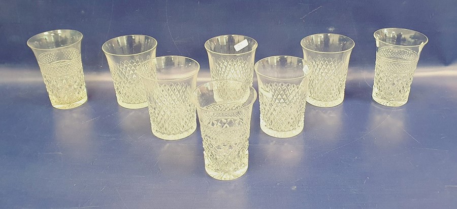 Waterford cut glass part table service viz:- six tumblers, seven stem wines, four smaller stem