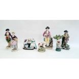 Collection of English and continental pottery and porcelain figures, 19th century and later,