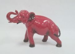 Royal Doulton flambe model of an elephant, printed black marks, 13cm x 21.5cm approx  Condition