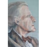 British school (20th century) Pastel Head and shoulders portrait of a gentleman with bow tie,