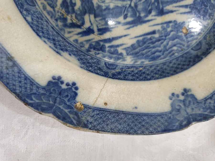 Collection of Staffordshire blue and white pottery, 19th century, variously transfer printed in - Image 36 of 55