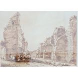 19th century (British school)  Watercolour sepia wash  "Baths of Caracasia", unsigned, 24cm x