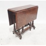 19th century possibly burr yew gateleg table of rectangular form, moulded edge, with single