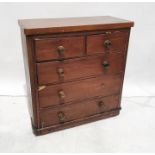 19th century mahogany chest of two short over three long drawers, on plinth base, 97.5cm x 103cm