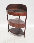 Mahogany corner washstand, the galleried back above glass top covering the washstand apertures,