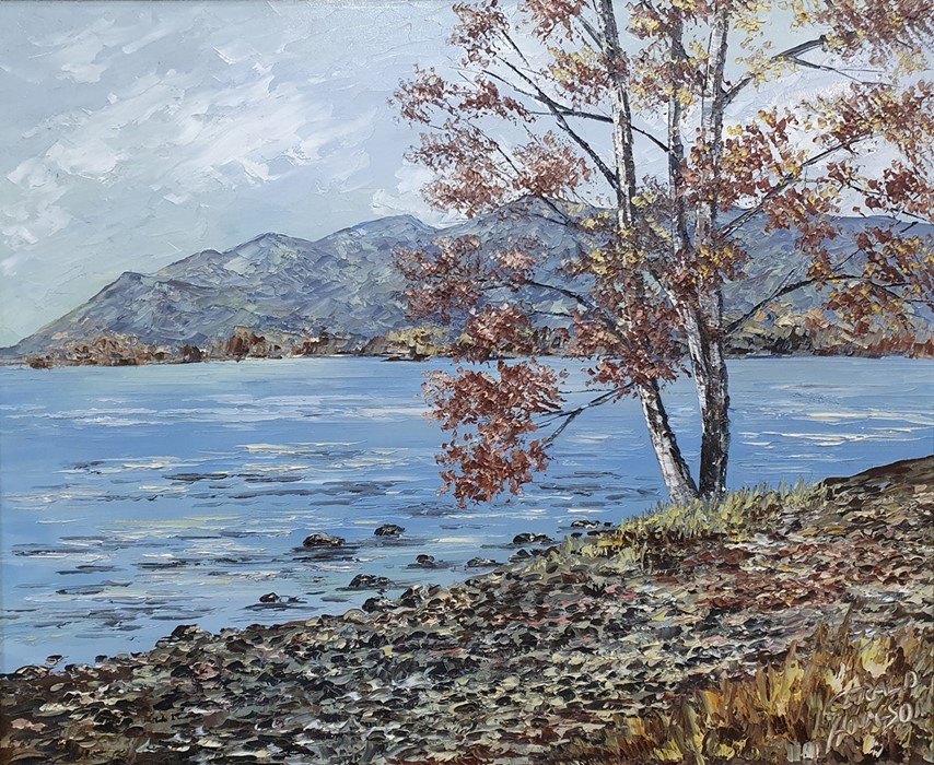 Gerald Hodgson (20th century) Oil on board 'Derwent Water', signed lower right, 50cm x 60cm