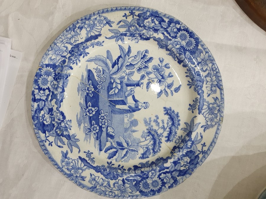 Collection of Staffordshire blue and white pottery, 19th century, variously transfer printed in - Image 43 of 55