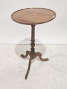 19th century mahogany and inlaid occasional table, turned pedestal, ogee supports